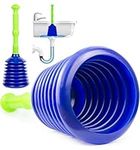 Luigi's Sink and Drain Plunger for Bathrooms, Kitchens, Sinks, Baths and Showers. Small and Powerful, Commercial Style 'Plumbers Plunger' with Large Bellows