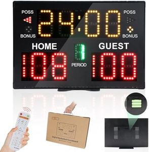 Ousmile Basketball Scoreboard with Timer Clock, Digital Scoreboard with Remote, Portable Battery Powered Electronic Scoreboardfor Baseball/Tennis/Soccer/Volleyball/Ping Pong Games