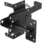 HILLMASTER Heavy Duty Self-Locking Gate Latch for Wooden Fence, Post Mount Automatic Gate Lock Gravity Door Latch Hardware for Secure Pool, Outdoor Garden, Metal Gates Vinyl Fence, Black Finish