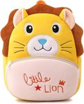 DeepDazzling Presents Cute Little Lion Kids Velvet School Bag Plush Backpack Baby Girl Preschool Bags Ideal for Baby Boy & Girl Picnic Bags (2-5 Years)