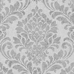 YöL Eleanor Damask Wallpaper Darcy James Classic Metallic Grey