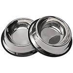 2Packs Stainless Steel Dog Bowl wit
