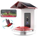 Trail Optics Smart Hummingbird Feeder with 1080P 2MP High-Def Camera and AI Bird Identification, Ant Moat and Squirrel Alarm