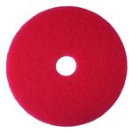 BUFFKING Floor pad RED 17 inches - Attached with Single Disc Floor Scrubber & Polisher Machine - (Pack of 5) (Red)