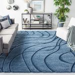 Hitex Carpet (12x18 feet Size,Color Teel Blue & Blue Super Soft Microfibre Anti Skid Silk Touch Carpet for Living Room