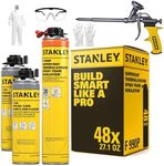 STANLEY F 990P Supercoat Spray Foam Insulation Kit - Closed Cell Spray Foam Covers Up to 960 Sq.Ft.,(11.32 / 2 inch R-Value) - Gun, Cleaner, Safety Items Included - 27.1 oz, 48 Pack