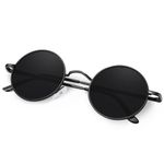 KANASTAL Round Sunglasses for Women Men Small Circle Polarized Sunglasses Hippie Steampunk Sun Glasses with Metal Retro Frame UV Protection