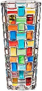 Magcolor Hand Painted Colorful Woven Glass Vase -Crystal Flower Vase- 7.7 inch, Glass Plant Vase for Floral Arrangements, Centerpieces, Weddings, Housewarming, Centerpiece Home Deco