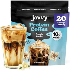 Javy French Vanilla Protein Coffee - Premium Whey Protein & Instant Iced Coffee - 100% Arabica Coffee - Zero Artificial Flavors & Sweeteners, 20 Servings