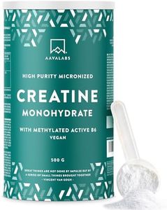Creatina Monohidratada Micronizada en Polvo 500g -166 Porciones Creatina Vegana-Creatina Monohidrato Pre Entreno y Post Entrenamiento-Creatine Monohydrate con Vitamina B6 - Creatina en Polvo sin Sabor
