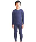 LANBAOSI Kids Thermal Underwear Set Children Boys Base Layer Long Johns Bottoms and Long Sleeve Top Navy