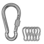 Outmate 304 Stainless Steel Carabiners -3.15 inch Heavy Duty, Durable & Rust-Free Clips for Gym, Swing, Dog Leashes, Hammocks, Keychains, and More(304,M8S with Screw,Pack of 6)