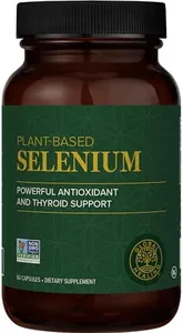 Global Healing Selenium 200mcg, Selenium Supplement with Organic Ingredients, Antioxidants for Thyroid Support and Immune Health, Non-GMO & Gluten-Free, Selenium 200 mcg for Men & Women (60 Capsules)