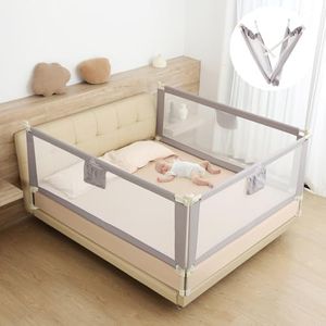 Barrière de lit Enfant Pliable, Lot de 3 Barrière de sécurité lit pour Bébés et Enfants avec élévation Verticale Et Double Verrouillage - Facile à Installer, Facile à Transporter 200cm+200cm+150cm