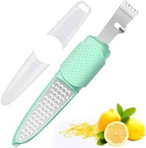 Rainspire Lemon Zester Tool with Channel Knife, Stainless Steel Citrus Zester Tool, Lemon Peeler, Zesters for Kitchen, Ultra Sharp 2-in-1 Tool Easily Creates Citrus Zest, Mint Green