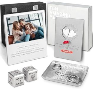 Kipwake 10 Year Anniversary Tin Gifts For Him Her For Wife Couples,10th Wedding Anniversary Aluminum Gifts Set,Happy 10th Gift Ideas For Couple, Best 10th Gifts Basket Box With Card Decorations