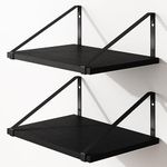 Fixwal Floating Shelves for Wall, 12 Inch Deep Black Shelves for Bedroom, Large Wall Shelf for Living Room, Kitchen, Bathroom, Laundry Room and Decor Storage