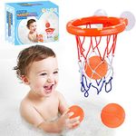 ENTHUR Bath Toy Fun Basketball Hoop & Balls Set for Boys and Girls Kid & Toddler Bath Toys Gift Set 3 Balls Included