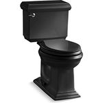 Kohler K-3816-7 Memoirs Comfort Height Two-Piece Elongated 1.28 Gpf Toilet with Classic Design, Black Black
