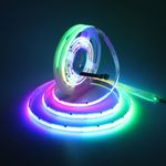 ALITOVE Addressable COB LED Strip Lights RGB IC 12V WS2811 Cuttable LED Rope Light Room Decor 6.56FT 1440LEDs Programmable Digital Flexible LED Light Strip for Bedroom TV(No Power Supply & Controller)