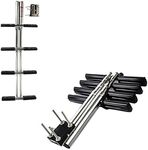 Mojiate 4 Steps Transom Sport Dive Ladder Boat Stainless Steel Heavy Duty Dual Vertical Telescoping Tube
