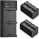 FirstPower NP-F750 Battery (2-Pack/5600mAh) and Dual USB Charger for Sony NP-F550 F570 F750 F770 F960 F970 Battery Sony CCD-TRV215 CCD-TR917 CCD-TR315 HDR-FX1000 HDR-FX7 HVR-V1U HVR-Z7U HVR-Z5U