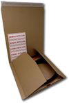 EPOSGEAR 12" Record LP Strong Peel and Seal 150gsm B-Flute Corrugated Board Card Manilla Brown Envelopes Mailers 325mm x 325mm x 1-65mm with Free Handle with Care Labels - Can Hold up to 15 LPs (10)