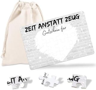 JOYEASE 24-Piece Voucher Puzzle with Cotton Bag, Time Instead of Stuff, Voucher to Fill Yourself - Birthday Card, Personalised Gifts for Girlfriend, Women, Men, Christmas Cards