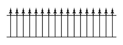 Saxon Spear Top Garden Fencing Panel 1830mm (6ft) Gap x 490mm High Galvanised Wrought Iron Metal Fence Railing SAZP03