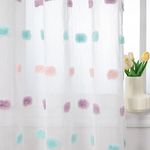 MYSKY HOME Rainbow Pom Pom Curtains for Living Room 63 Inch Length Long Sheer Curtains for Girls Bedroom Nursery Playroom 2 Pieces Rod Pocket Boho Farmhouse Window Drapes 37 x 63 inch