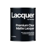 Hemway Clear Matt Lacquer 1 Litre / Quart - UV Multi-Surface Sealant, Interior & Exterior, Protection, Top Coat, Chalk Based Furniture Paint, Water-Based, Fast Drying, Wood, Metal, Glaze, Low Odour