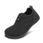 LUPWEE Unisex Wide Barefoot Shoes for Men Women, Minimalist Comfortable and Lightweight Walking Trainers Trail Running Shoes Black 42