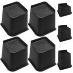 Duscdesp Bed Risers 6Inch Furniture Risers Bed Legs Sturdy Heavy Duty Chair Raisers L-Shape Table Leg Extenders Furniture Risers for Bed Desk Sofa Couch,Oversized Bed Lifts, 4PCS/6 inch (4400lbs)