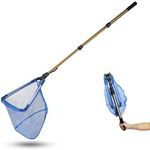 KLKIT Pool Skimmer Net with 50" Telescopic Pole Leaf Skimmer Mesh Rake Net for Spa Pond Swimming Pool Fast Cleaning of The Finest Debris - Clean Spas & Ponds