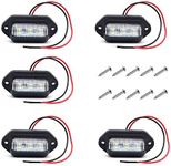 Set of 5 NUZAMAS Truck Trailer Number Plate LED Lights Lamp, 6X LED (2835), IP67 Waterproof, 12V/24V, Lience Plate Light for RV, Boat, Cars, Trucks, RVs