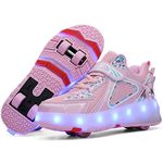 CEIEOE Kids Roller Skates Sneaker with 4 Wheels Colorful LED Sport Shoes Can Charge for Beginner Best Gift More Balanced
