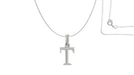 AKSHAT SAPPHIRE Sterling Silver (92.5% purity) precious T alphabet chain pendant (Pendnat with Anchor/Cable chain - 18 Inches) pure silver designer alphabet chain locket