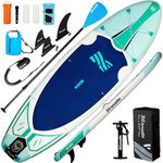 Baudelio Paddle Board, Inflatable Stand UP Paddle Board, 11’x 34”x 6” Paddle Board with Backpack, Hand Pump, Storage Bag, Phone Case, Ultra-Light Paddle Board for Adults (blue(with water proof bag))