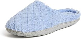 Dearfoams Women’s Leslie Quilted Microfiber Terry Clog, Iceberg, X-Large/11-12 M US