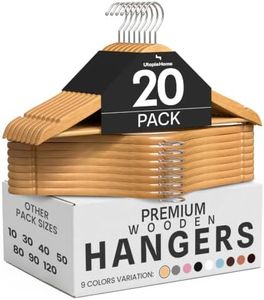 Utopia Home Wooden Hangers 20 Pack – Slim Suit Hangers Natural