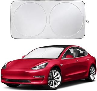 EcoNour Windshield Sunshade for Car | 240T Polyester Shield for Tesla Model 3 Sunshade | Superior UV & Heat Protection Model Y Sunshade | Car Interior Accessories for Summer