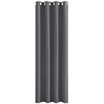 PONY DANCE Blackout Curtain Grey - Long Window Curtains Panels Set for Living Room Sliding Glass Door Silver Rings Up Draperies with Soft Touching for Home, 1 Piece, 55-inch x 94-inch