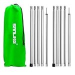 Tarp Poles Camping Family Tent Stakes 10pc-Pack Stainless Steel Tent Poles with Collapsible 190cm Poles&1 Bag,Tent Poles for Tarp Set of 2