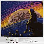 IcosaMro Space Tapestry, Astronaut Men Wall Decor, Stars Planets Mars Earth Wall Hanging Art for Bedroom Living Room College Dorm (51x60, Hemmed Edges), Multicolor