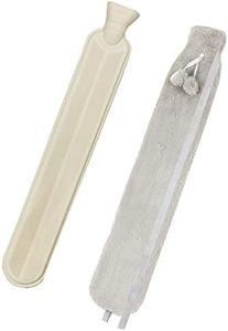 FANGXIN Long Rubber Hot Water Bottle with Cover (2 Liter), Hot Water Bag for Pain Relief, Neck, Shoulders and Knee, Feet Warmer, Rheumatism, Menstrual Cramps, Hot Cold Therapy for Women Girl Senior (grey)