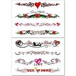 8 Sexy Naughty Temporary Tattoos for Women Ladies - Adult Fun for Lower Back Legs Arms Stomach