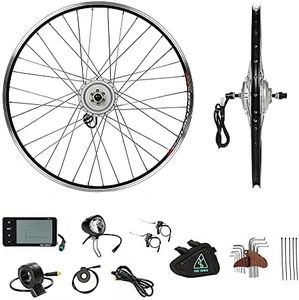 YOSE POWER Hub Motor 36V250W 28" Front Motor Bicycle E-Bike Hub Conversion Kit Silver DIY E-bike with LCD Display