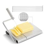 MICOKAY Cheese Slicer, Cheese Cutter, Household Stainless Steel Cheese Ham Butter Cutter,Equipped with 5 Replaceable Cheese Slicer Wires