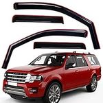 Lightronic WV194233 in-Channel Side Window Visor Deflector Vent Rain Guard, Dark Smoke, 4-Pieces Set, Fits 1997-2017 Ford Expedition, 2007-2017 Expedition XL, 1998-2017 Lincoln Navigator