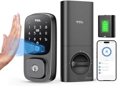 TCL D1 Pro Palm Vein Smart Lock, Keyless Entry Door Lock, Upgraded Rechargeable Battery, Front Door Smart deadboalt, App Remote Control, Auto-Lock, Waterproof, Works with Alexa